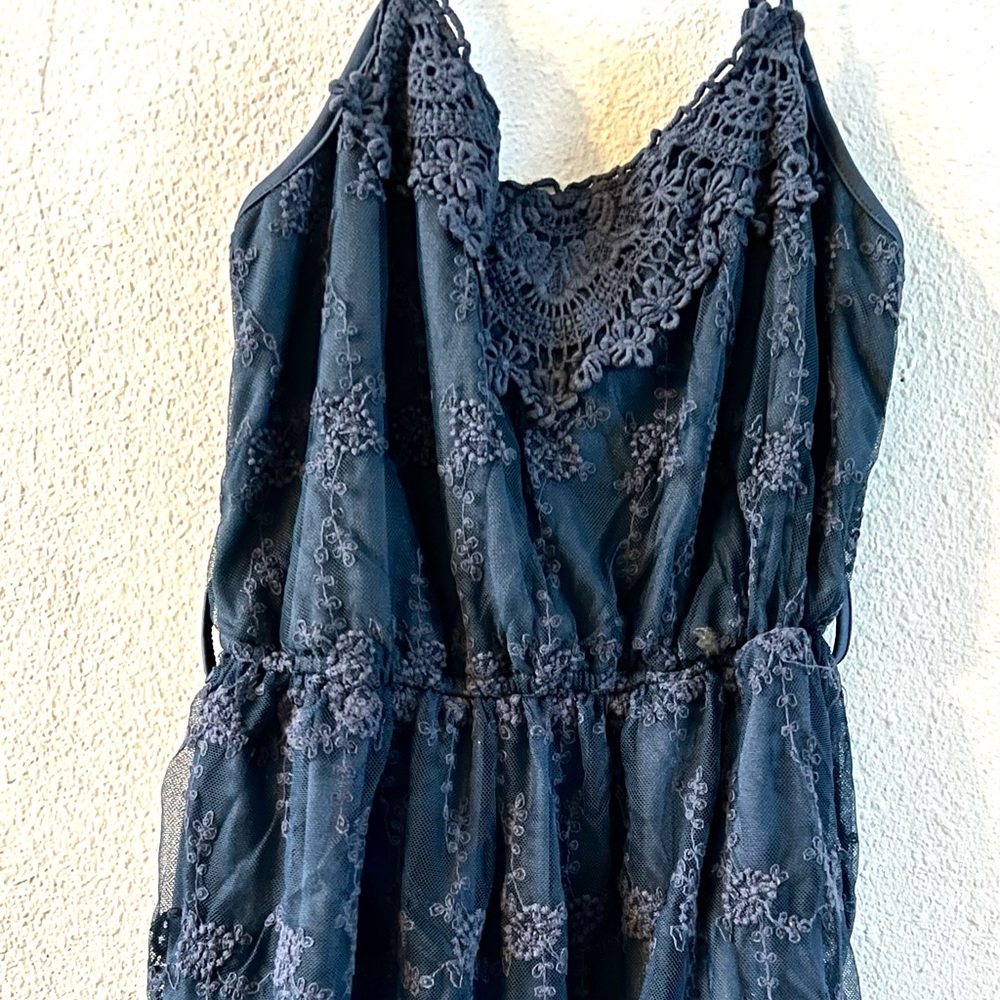 Ultra Pink blue lace dress